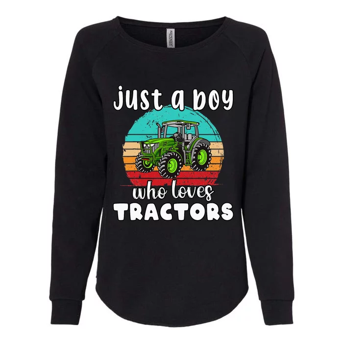 Just A  Who Loves Tractors Funny Farm birthday Womens California Wash Sweatshirt