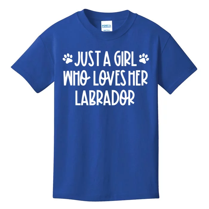 Just A Who Loves Her Labrador Dog Mom Labrador Lovers Gift Kids T-Shirt