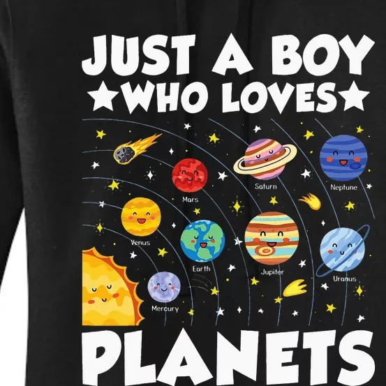 Just A Who Loves Planets Solar System Space Science Geek Women's Pullover Hoodie