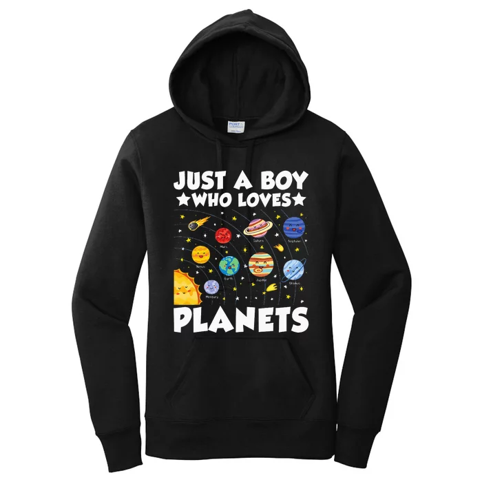 Just A Who Loves Planets Solar System Space Science Geek Women's Pullover Hoodie