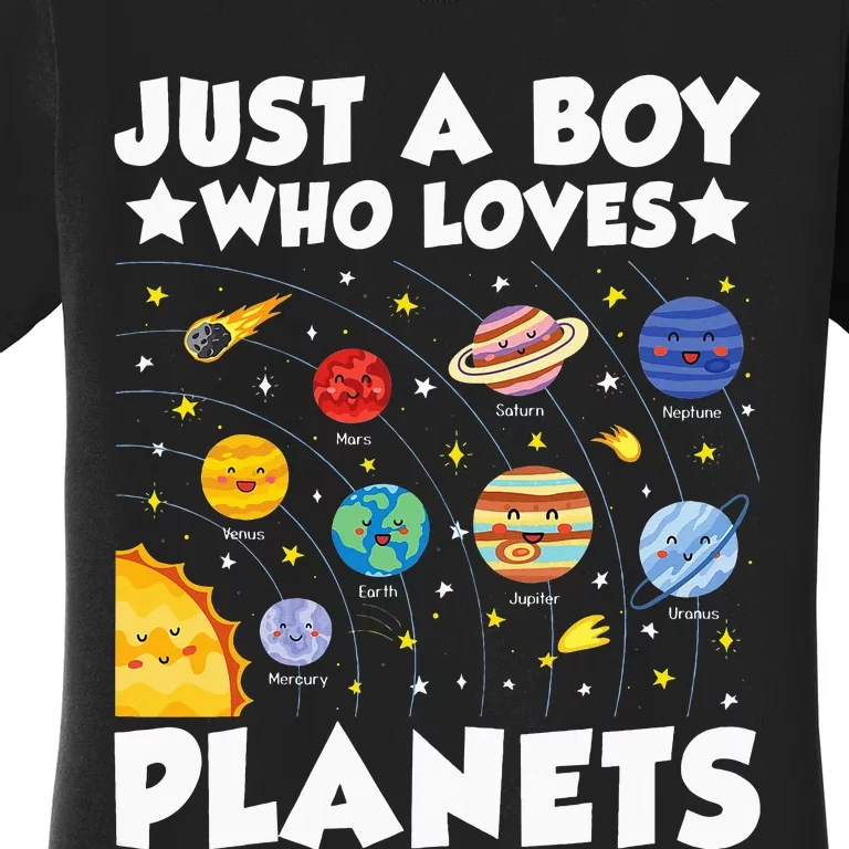 Just A Who Loves Planets Solar System Space Science Geek Women's T-Shirt