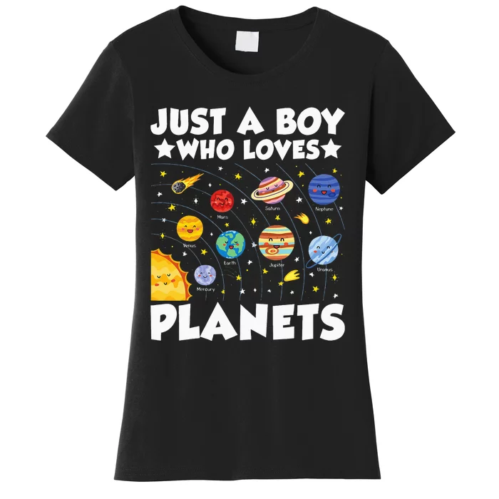 Just A Who Loves Planets Solar System Space Science Geek Women's T-Shirt