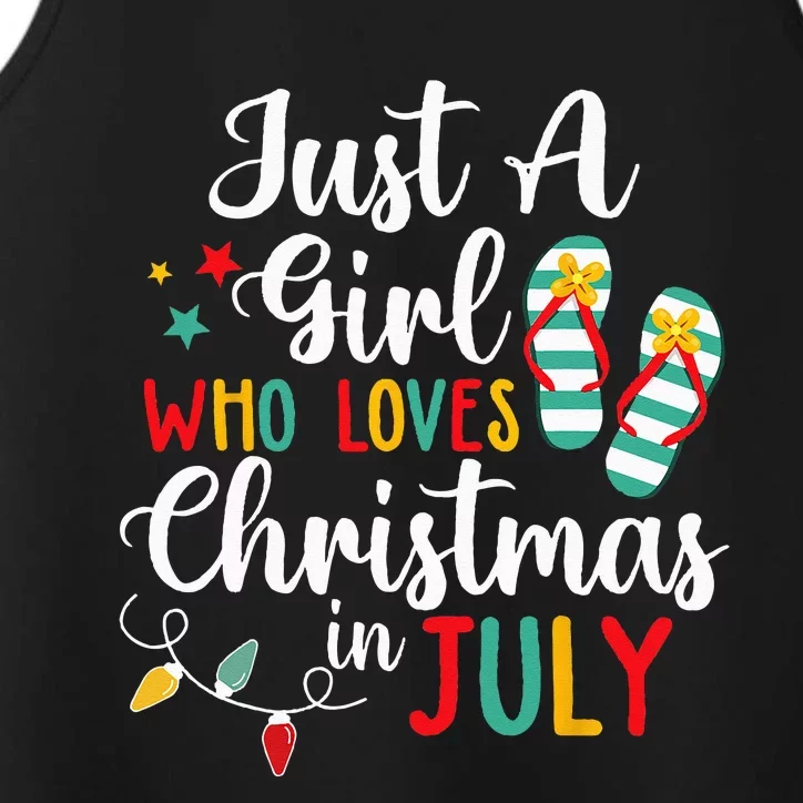 Just A Who Loves Christmas In Jully Summer Beach Performance Tank