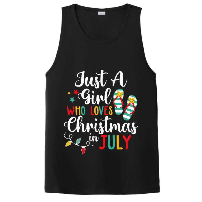 Just A Who Loves Christmas In Jully Summer Beach Performance Tank