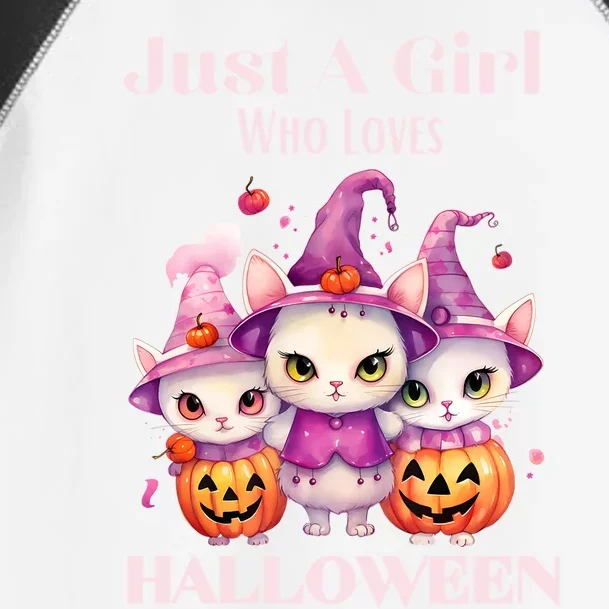 Just A Who Loves Halloween Cute Cat Pumpkin Gift Toddler Fine Jersey T-Shirt