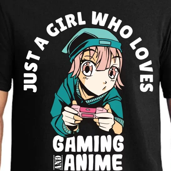 Just A Who Loves Anime And Gaming Gamer Anime Merch Gift Pajama Set