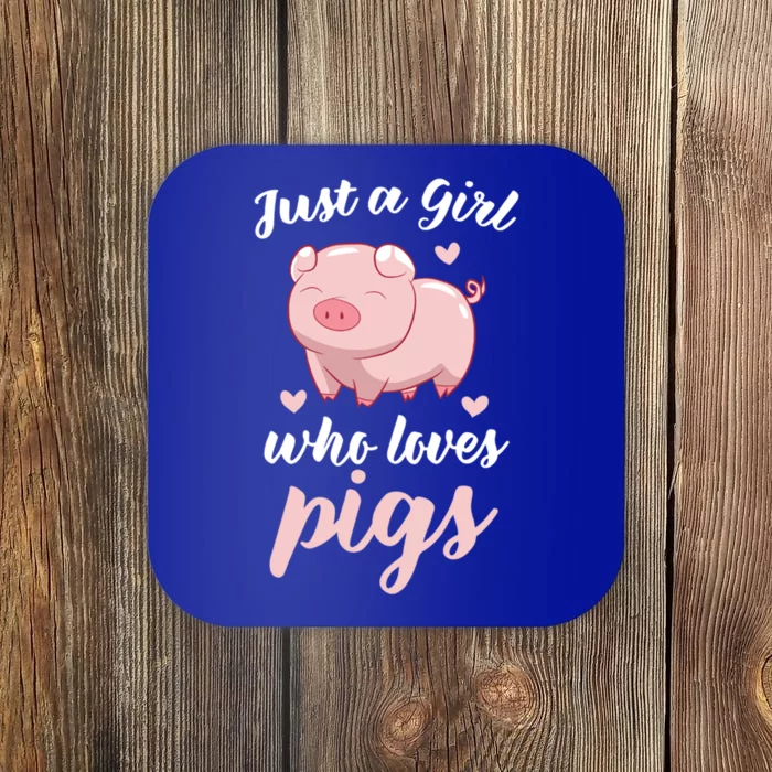 Just A Who Loves Pigs Cute Pig Lovers Gift Cool Gift Coaster