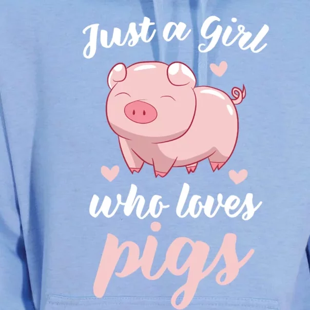 Just A Who Loves Pigs Cute Pig Lovers Gift Cool Gift Unisex Surf Hoodie