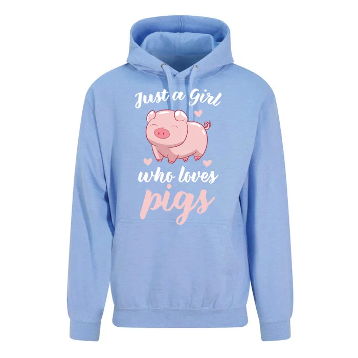 Just A Who Loves Pigs Cute Pig Lovers Gift Cool Gift Unisex Surf Hoodie