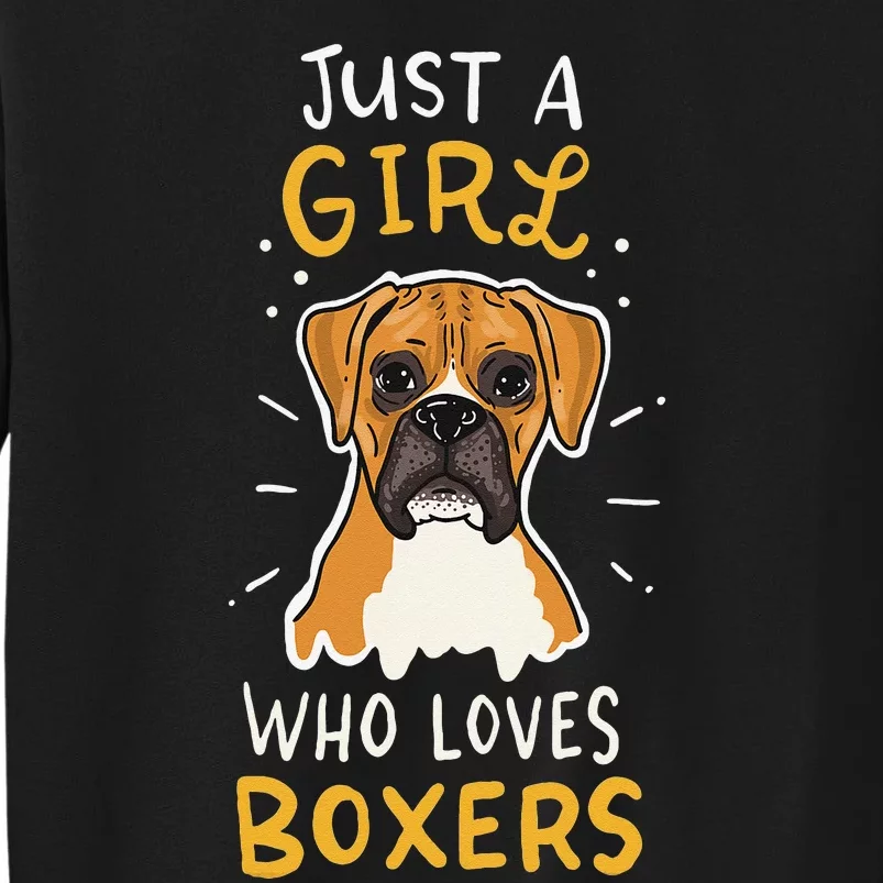 Just A Who Loves Boxers Dog School Gift Tall Sweatshirt