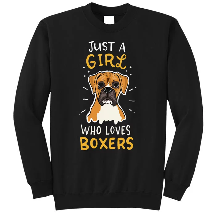 Just A Who Loves Boxers Dog School Gift Tall Sweatshirt