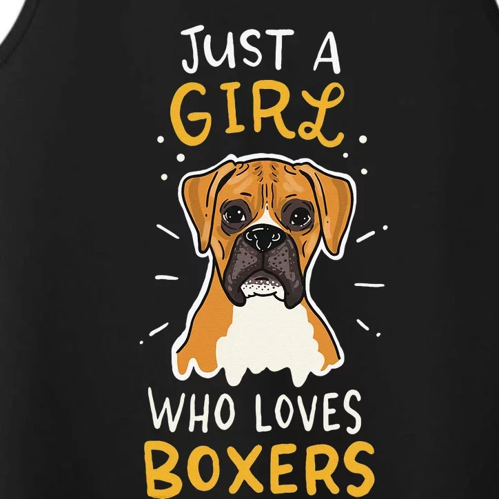 Just A Who Loves Boxers Dog School Gift Performance Tank