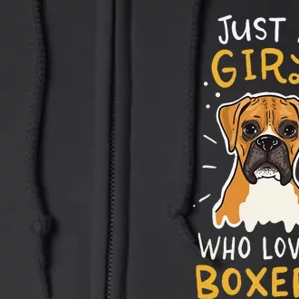 Just A Who Loves Boxers Dog School Gift Full Zip Hoodie