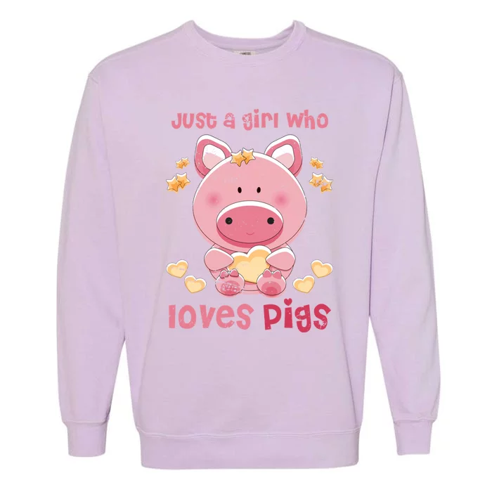 Just A Who Loves Pig Cute Gift Garment-Dyed Sweatshirt