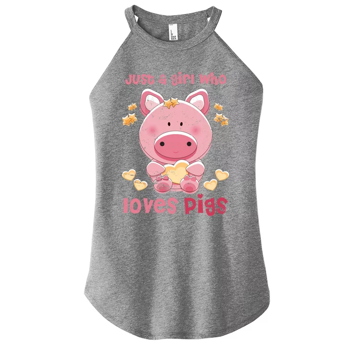 Just A Who Loves Pig Cute Gift Women’s Perfect Tri Rocker Tank