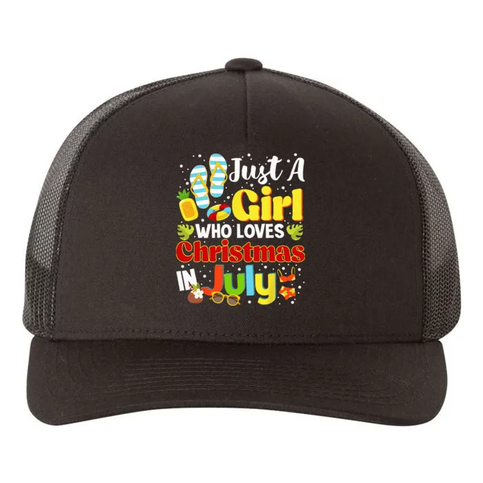 Just A Who Loves Christmas In July Summer Yupoong Adult 5-Panel Trucker Hat