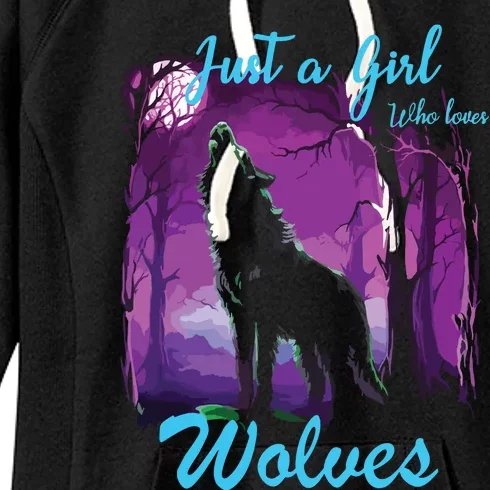 Just A Who Loves Wolves Wolf Women's Fleece Hoodie