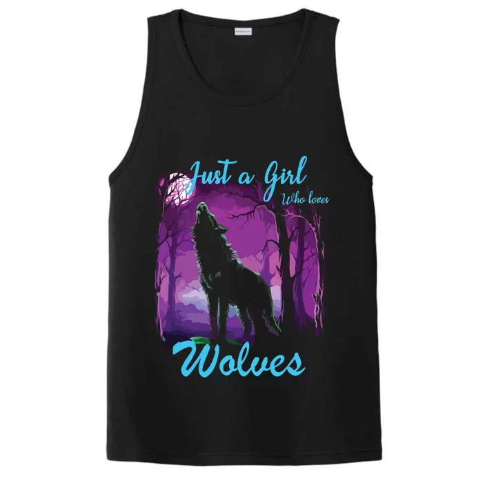 Just A Who Loves Wolves Wolf Performance Tank