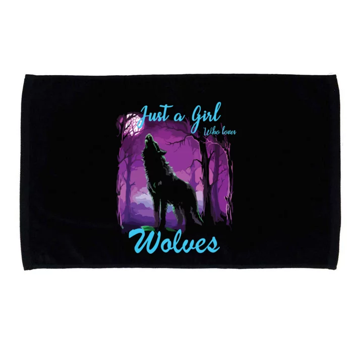 Just A Who Loves Wolves Wolf Microfiber Hand Towel