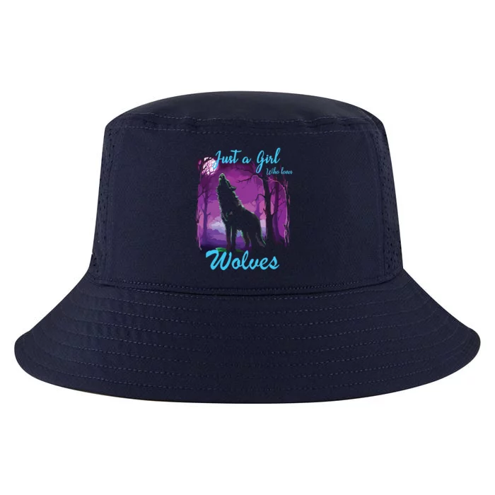 Just A Who Loves Wolves Wolf Cool Comfort Performance Bucket Hat