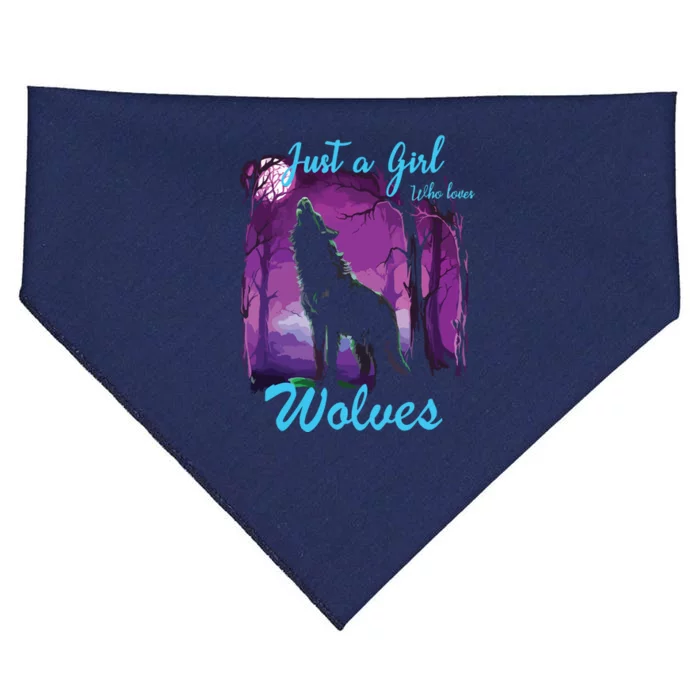 Just A Who Loves Wolves Wolf USA-Made Doggie Bandana