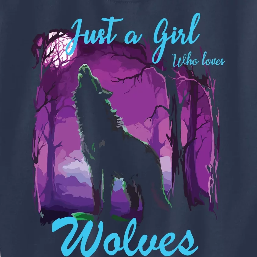 Just A Who Loves Wolves Wolf Kids Sweatshirt