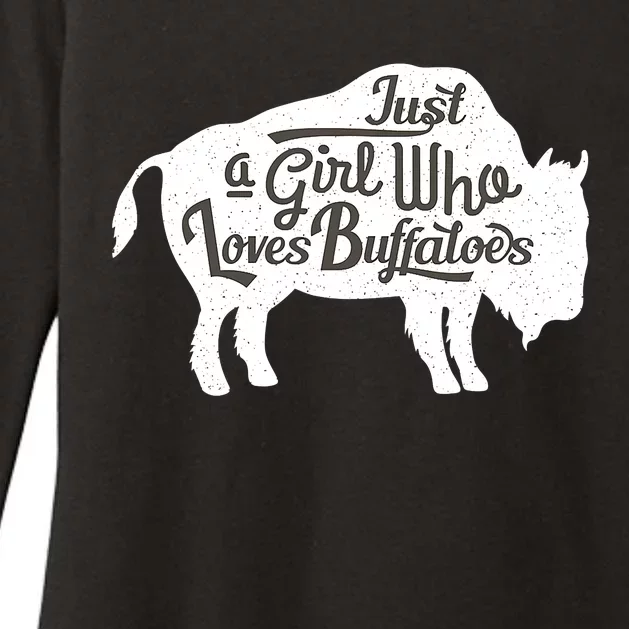 Just A  Who Loves Buffaloes Buffalo Bison Lover Womens CVC Long Sleeve Shirt