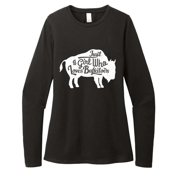 Just A  Who Loves Buffaloes Buffalo Bison Lover Womens CVC Long Sleeve Shirt