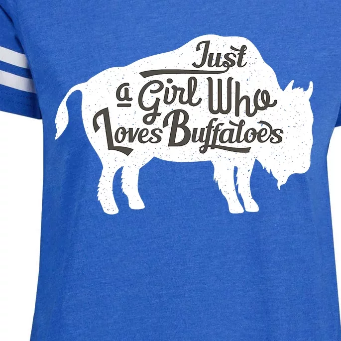 Just A  Who Loves Buffaloes Buffalo Bison Lover Enza Ladies Jersey Football T-Shirt