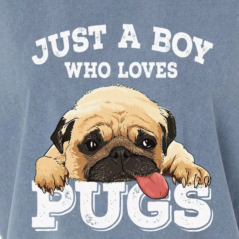 Just a who loves Pugs Funny Pug Lover Gift Garment-Dyed Women's Muscle Tee