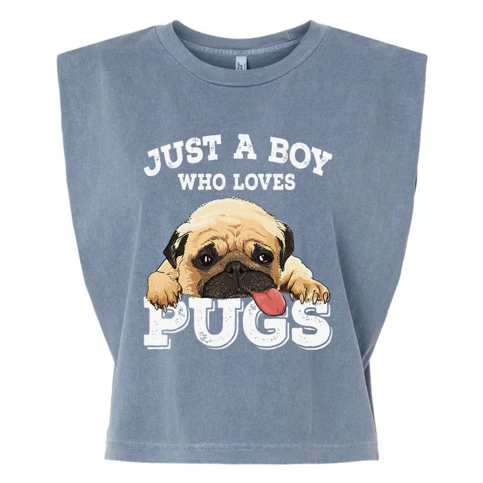 Just a who loves Pugs Funny Pug Lover Gift Garment-Dyed Women's Muscle Tee