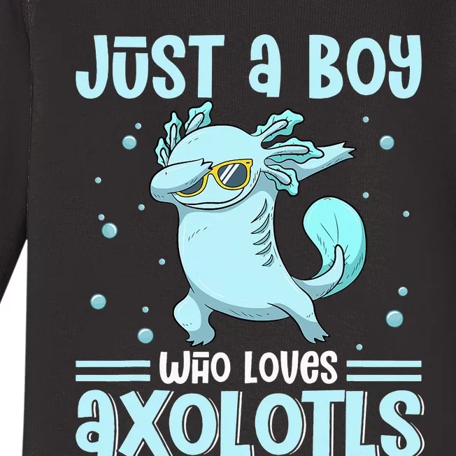 Just a  Who Loves Axolotls Baby Long Sleeve Bodysuit