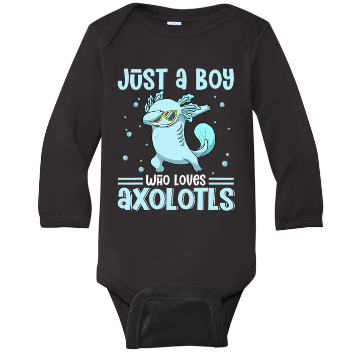 Just a  Who Loves Axolotls Baby Long Sleeve Bodysuit