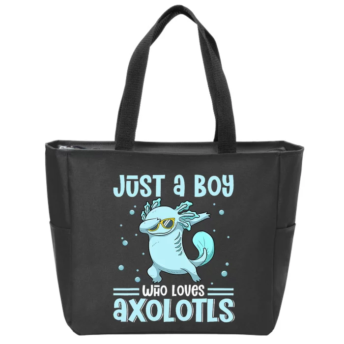 Just a  Who Loves Axolotls Zip Tote Bag