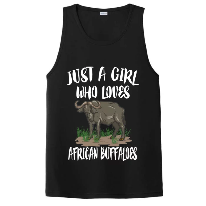 Just A Who Loves African Buffaloes Animal Gift Cute Gift Performance Tank