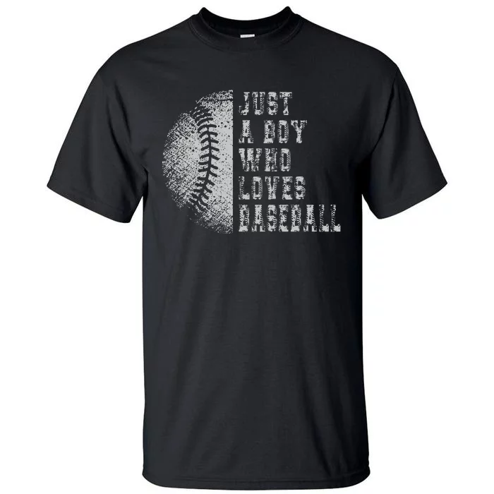 Just A Who Loves Baseball Sport Fanny Vintage Ball Tall T-Shirt