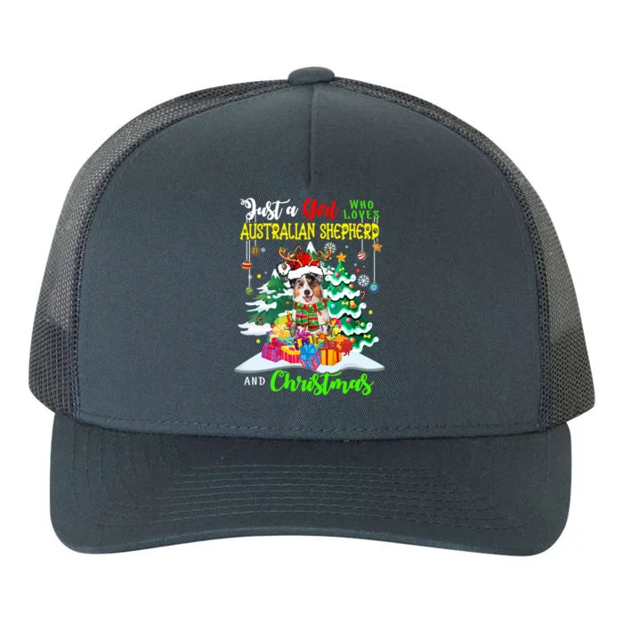 Just A Who Loves Australian Shepherd And Christmas Dog Funny Gift Yupoong Adult 5-Panel Trucker Hat