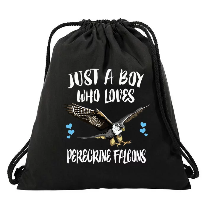 Just A Who Loves Peregrine Falcons Birds Drawstring Bag