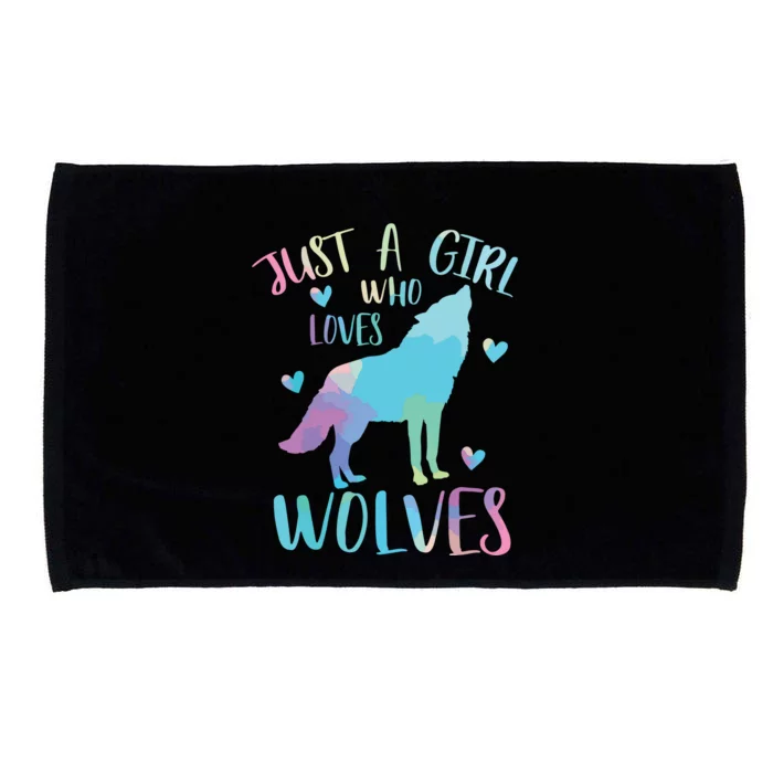 Just A Who Loves Wolves Watercolor Cute Wolf Lover,Short Sleeve Microfiber Hand Towel