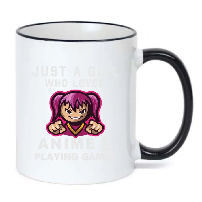 Just A Who Loves Anime And Playing Games Funny Gift Black Color Changing Mug