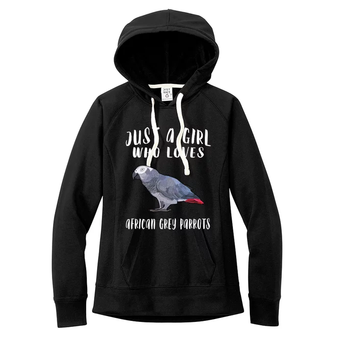 Just A Who Loves African Grey Parrot Bird Lover Gift Women's Fleece Hoodie