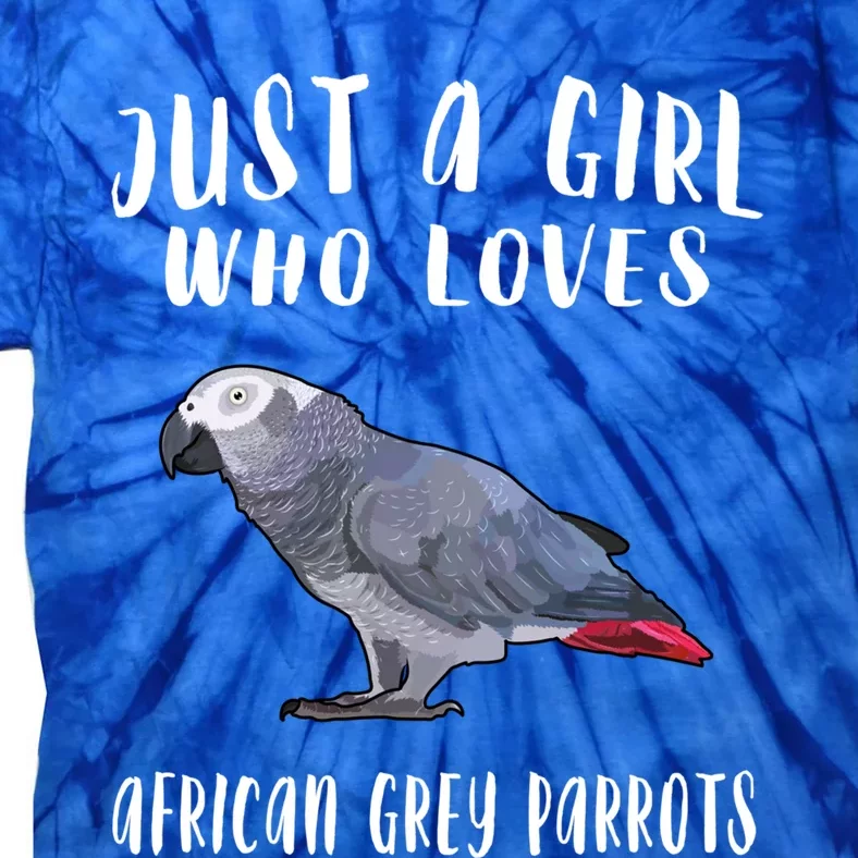 Just A Who Loves African Grey Parrot Bird Lover Gift Tie-Dye T-Shirt