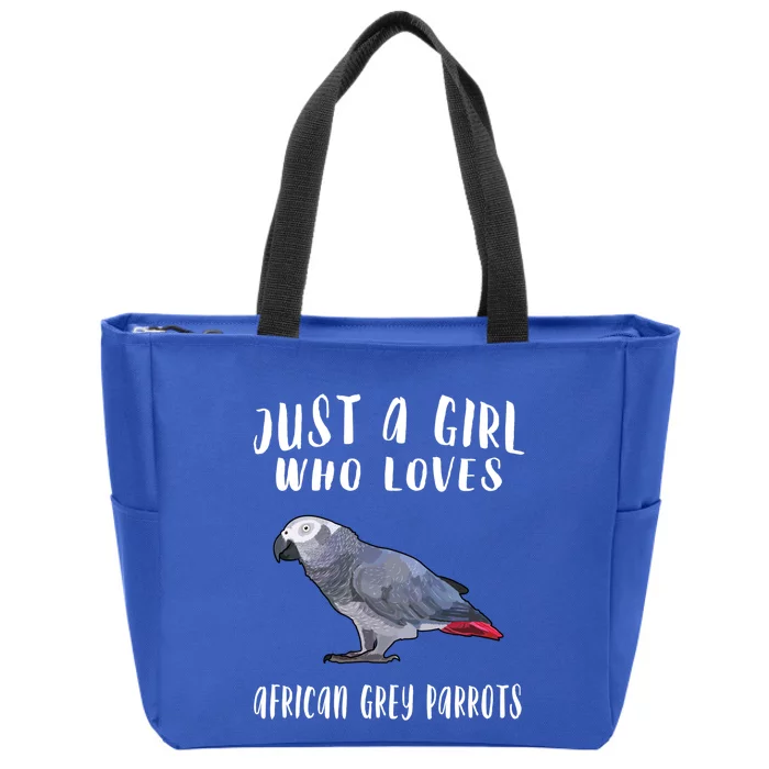 Just A Who Loves African Grey Parrot Bird Lover Gift Zip Tote Bag