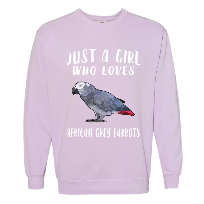 Just A Who Loves African Grey Parrot Bird Lover Gift Garment-Dyed Sweatshirt