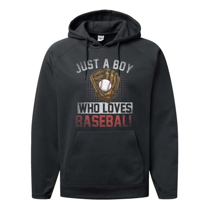 Just A  Who Loves Baseball Performance Fleece Hoodie