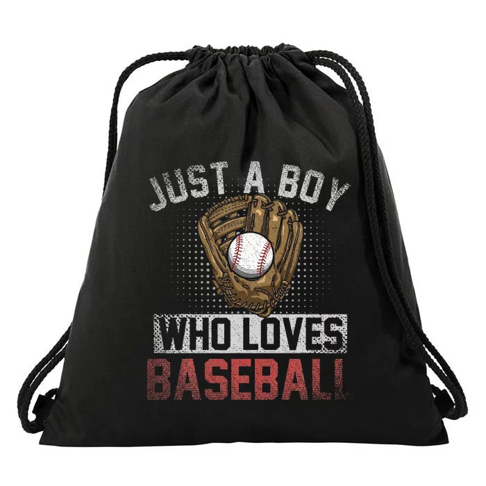 Just A  Who Loves Baseball Drawstring Bag