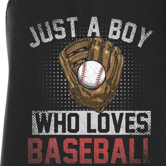 Just A  Who Loves Baseball Women's Racerback Tank