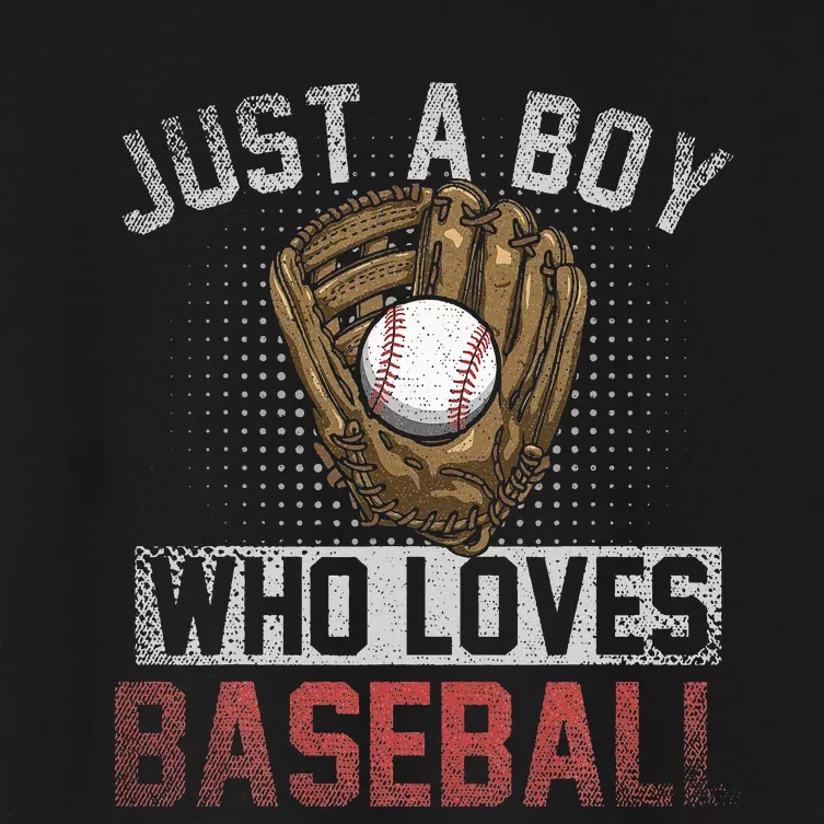 Just A  Who Loves Baseball Women's Crop Top Tee