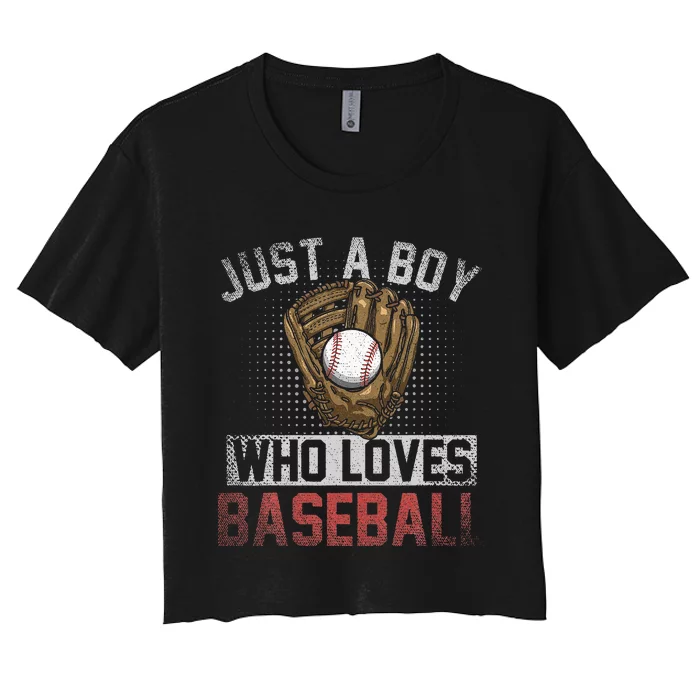 Just A  Who Loves Baseball Women's Crop Top Tee