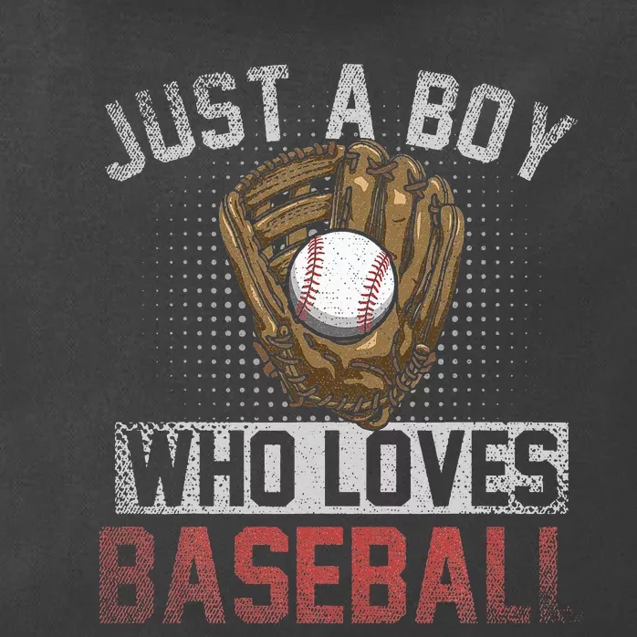 Just A  Who Loves Baseball Zip Tote Bag